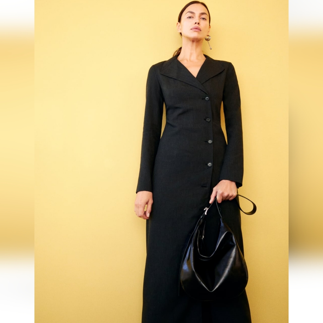 Zara Zw Collection Wool Blend Wrap Dress